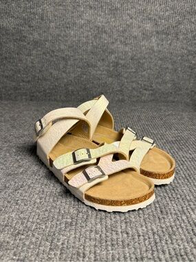 Viking Comfort Iridescent White Craze Multi Strappy Cork Sandals EU 40 US 9.5